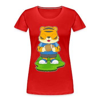 Tiger American Football Sports - Women's Premium Organic T-Shirt - red - Front - Mia (176cm)