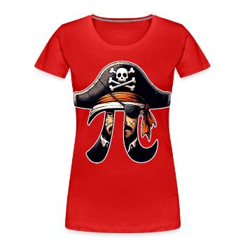 Pirate Pi Day Pirate Motif Math Fans Teacher - Women's Premium Organic T-Shirt - red - Front - Mia (176cm)