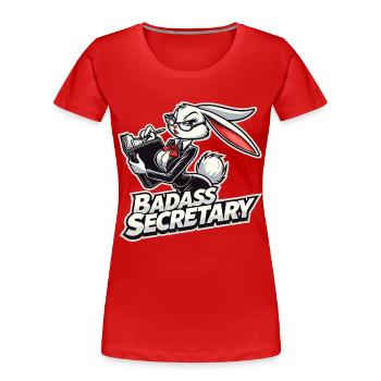 Knallharte Sekretärin Häsin witzig Geschenk - Frauen Premium Bio T-Shirt - Rot - Vorne - Mia (176cm)