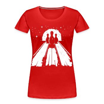 Bowling - Frauen Premium Bio T-Shirt - Rot - Vorne - Mia (176cm)