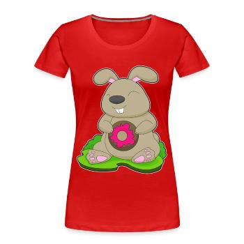 Bunny Donut - Women's Premium Organic T-Shirt - red - Front - Mia (176cm)