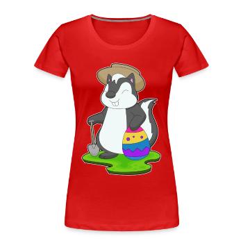 Stinktier Ostern Landwirt - Frauen Premium Bio T-Shirt - Rot - Vorne - Mia (176cm)