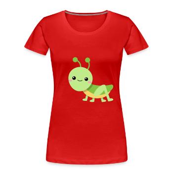 Lively grasshopper - Women's Premium Organic T-Shirt - red - Front - Mia (176cm)