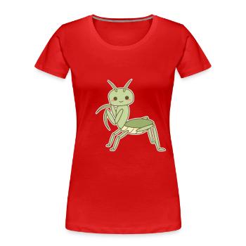 Elegante Gottesanbeterin - Frauen Premium Bio T-Shirt - Rot - Vorne - Mia (176cm)