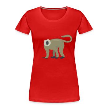 Eleganter Langur - Frauen Premium Bio T-Shirt - Rot - Vorne - Mia (176cm)