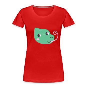 Erstaunliche Tropische Leguan - Frauen Premium Bio T-Shirt - Rot - Vorne - Mia (176cm)