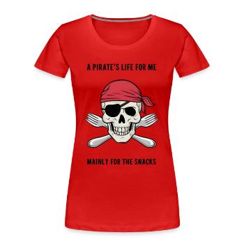 Pirate Skull - A Pirate's Life for Me - Women's Premium Organic T-Shirt - red - Front - Mia (176cm)