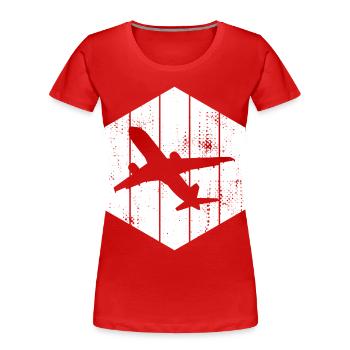 Flugzeuge Skizze - Frauen Premium Bio T-Shirt - Rot - Vorne - Mia (176cm)