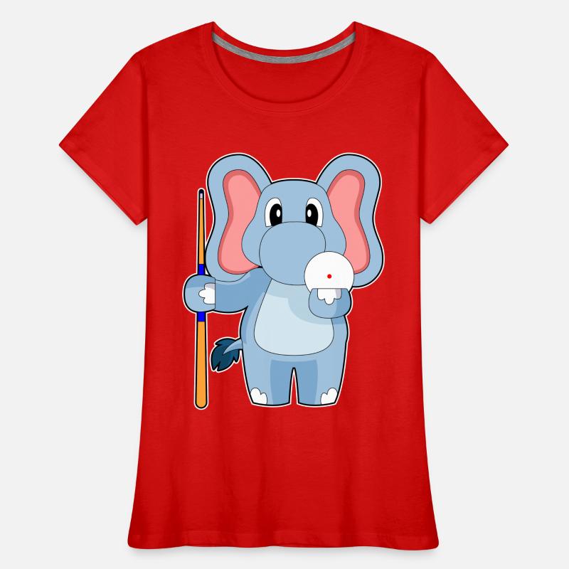 Cue de billard éléphant T-shirt bio Premium Femme