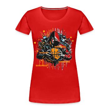 Basket-ball - T-shirt bio Premium Femme - rouge - Devant - Mia (176cm)