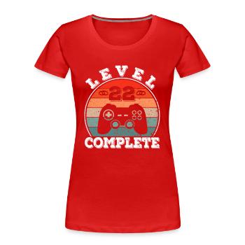 22nd Wedding Anniversary 22 Years Marriage Married Gamer - Women's Premium Organic T-Shirt - red - Front - Mia (176cm)
