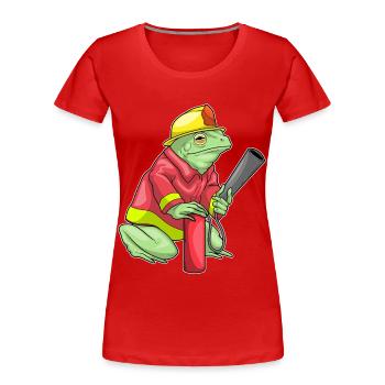 Frog Firefighter Fire Extinguisher Fire Brigade - Women's Premium Organic T-Shirt - red - Front - Mia (176cm)