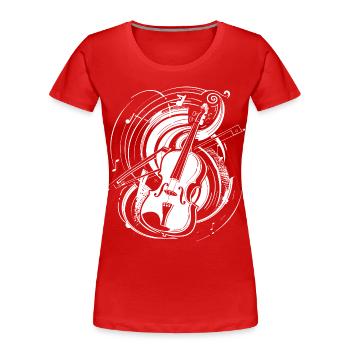 Geige Zeichnung - Frauen Premium Bio T-Shirt - Rot - Vorne - Mia (176cm)