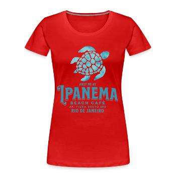 Treffen Sie mich im Ipanema Beach Café - Frauen Premium Bio T-Shirt - Rot - Vorne - Mia (176cm)