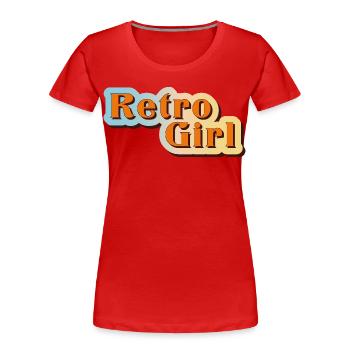 Retro Girl – 70s Vibes & Nostalgie - Frauen Premium Bio T-Shirt - Rot - Vorne - Mia (176cm)