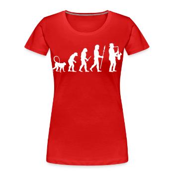 Evolution der Jazz Musik - Frauen Premium Bio T-Shirt - Rot - Vorne - Mia (176cm)