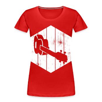 Dessin de ukulélé - T-shirt bio Premium Femme - rouge - Devant - Mia (176cm)