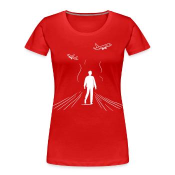 Plane Spotter - Frauen Premium Bio T-Shirt - Rot - Vorne - Mia (176cm)