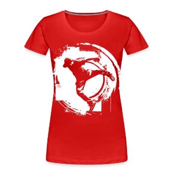 Breakdancer Zeichnung - Frauen Premium Bio T-Shirt - Rot - Vorne - Mia (176cm)