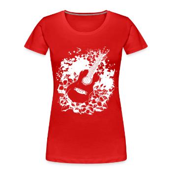 Ukulélé drôle - T-shirt bio Premium Femme - rouge - Devant - Mia (176cm)