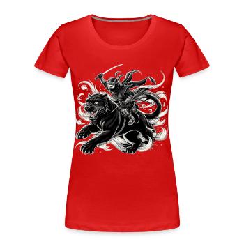 Ninja Jaguar Ninjato Cadeau - T-shirt bio Premium Femme - rouge - Devant - Mia (176cm)