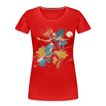 Volleyball player graffiti - Women's Premium Organic T-Shirt - red - Front - Mia (176cm)