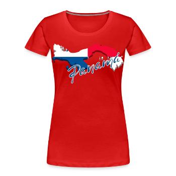 Flagge von Panama, Karte Flagge von Panama - Frauen Premium Bio T-Shirt - Rot - Vorne - Mia (176cm)