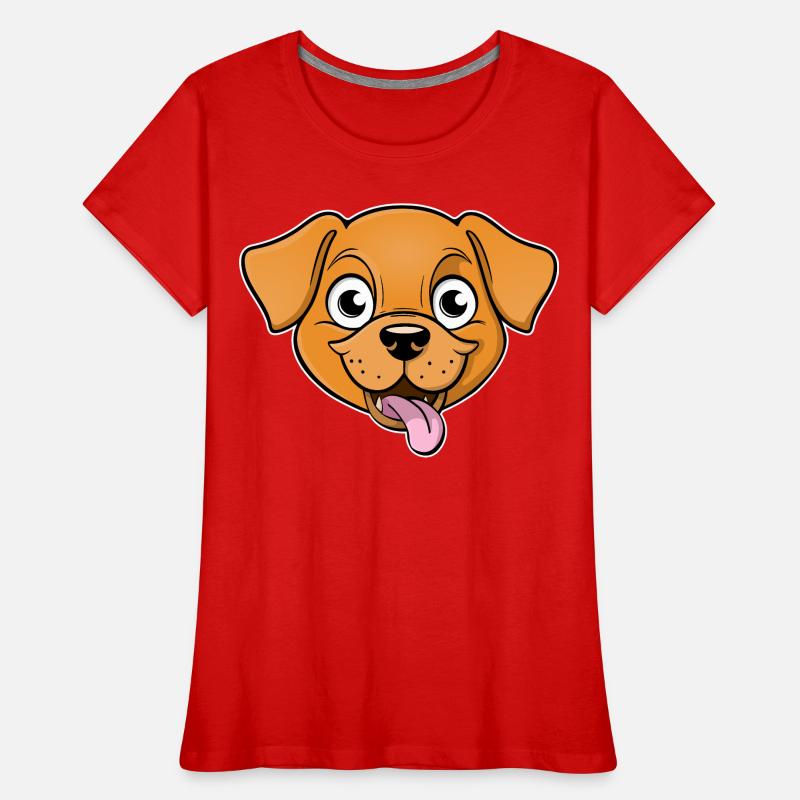 Fröhliches Bild eines Hundekopfes Frauen Premium Bio T-Shirt