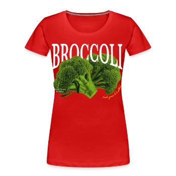 Brocoli – Design végétal esthétique - T-shirt bio Premium Femme - rouge - Devant - Mia (176cm)