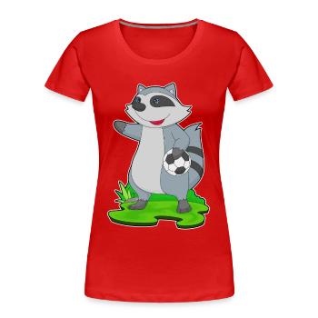raton laveur joueur de soccer soccer - T-shirt bio Premium Femme - rouge - Devant - Mia (176cm)
