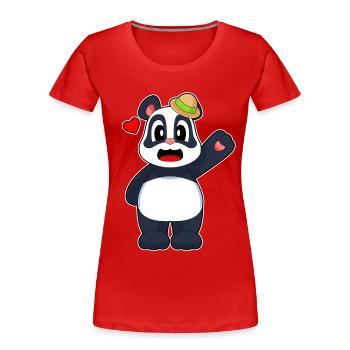 Panda Hut - Frauen Premium Bio T-Shirt - Rot - Vorne - Mia (176cm)
