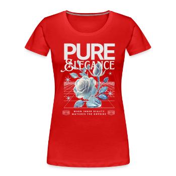 Pure & Elegance – Futuristische Rose - Frauen Premium Bio T-Shirt - Rot - Vorne - Mia (176cm)