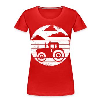 Traktor - Frauen Premium Bio T-Shirt - Rot - Vorne - Mia (176cm)
