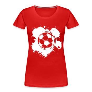 Fußball - Frauen Premium Bio T-Shirt - Rot - Vorne - Mia (176cm)