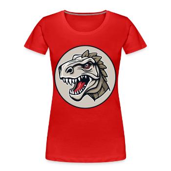 Illustration d’un dinosaure à l’air dangereux - T-shirt bio Premium Femme - rouge - Devant - Mia (176cm)