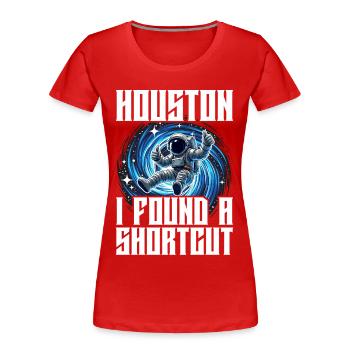 Lustiger Astronaut Weltraum Portal Wurmloch Spruch - Frauen Premium Bio T-Shirt - Rot - Vorne - Mia (176cm)