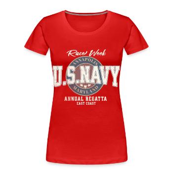 Design U.S. Navy Annapolis Regatta - Frauen Premium Bio T-Shirt - Rot - Vorne - Mia (176cm)