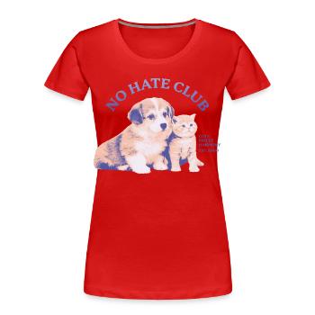 No Hate Club – Süße Harmonie - Frauen Premium Bio T-Shirt - Rot - Vorne - Mia (176cm)