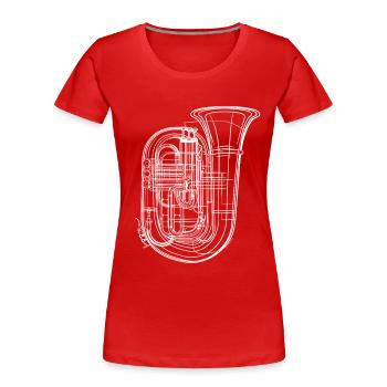 Tuba Skizze - Frauen Premium Bio T-Shirt - Rot - Vorne - Mia (176cm)