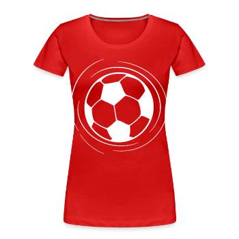 Fußball Skizze - Frauen Premium Bio T-Shirt - Rot - Vorne - Mia (176cm)