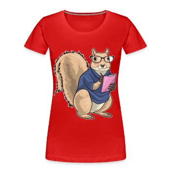 Eichhörnchen Sekretärin Klemmbrett Büro - Frauen Premium Bio T-Shirt - Rot - Vorne - Mia (176cm)