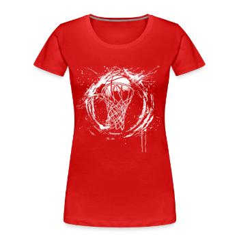 Basketballkorb - Frauen Premium Bio T-Shirt - Rot - Vorne - Mia (176cm)