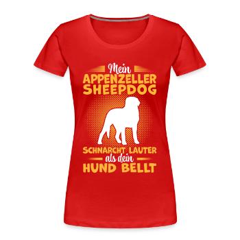 Le bouvier ronfle selon le bouvier d’Appenzeller - T-shirt bio Premium Femme - rouge - Devant - Mia (176cm)
