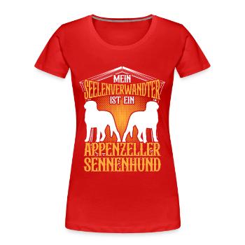 Le bouvier d’Appenzeller est mon âme sœur - T-shirt bio Premium Femme - rouge - Devant - Mia (176cm)