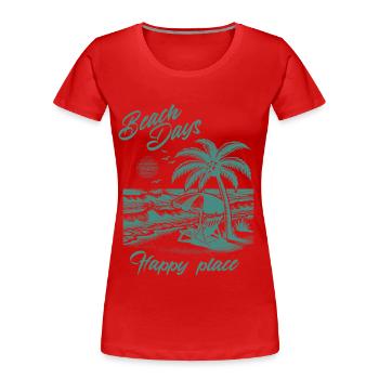 Paradise – Tropical Escape - Frauen Premium Bio T-Shirt - Rot - Vorne - Mia (176cm)