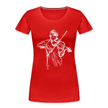 Geiger Strichzeichnung - Frauen Premium Bio T-Shirt - Rot - Vorne - Mia (176cm)