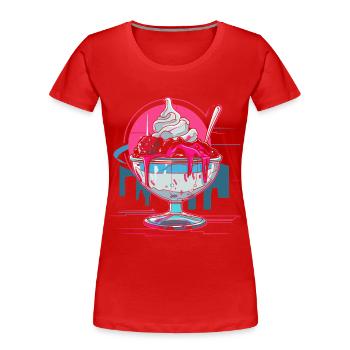 cream sundae Retrowave - Women's Premium Organic T-Shirt - red - Front - Mia (176cm)