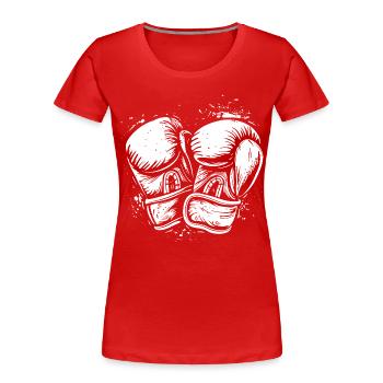 Boxhandschuhe Zeichnung - Frauen Premium Bio T-Shirt - Rot - Vorne - Mia (176cm)