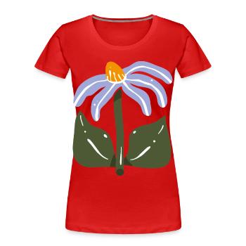 Stylized Wildflower - Women's Premium Organic T-Shirt - red - Front - Mia (176cm)