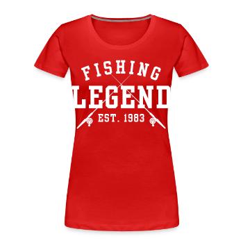 Fishing Legend Est 1983 - Women's Premium Organic T-Shirt - red - Front - Mia (176cm)